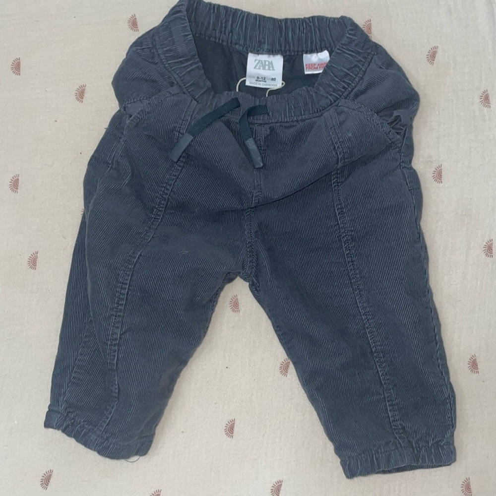 Zara corduroy toddler pants with functional drawstring